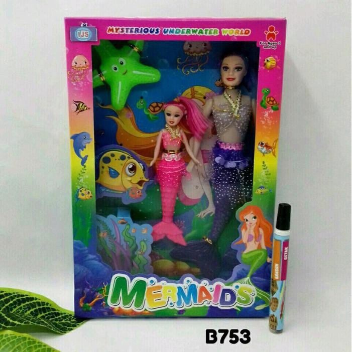 MJ mainan barbie mermaid dus 2 pcs