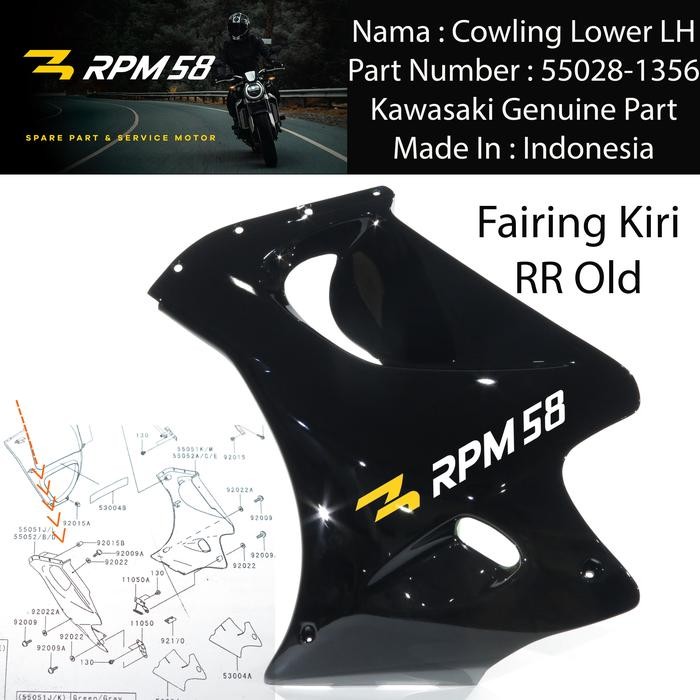 Fairing Bawah Ninja Rr Old Original Kiri Kanan 55028-1356 55028-1357
