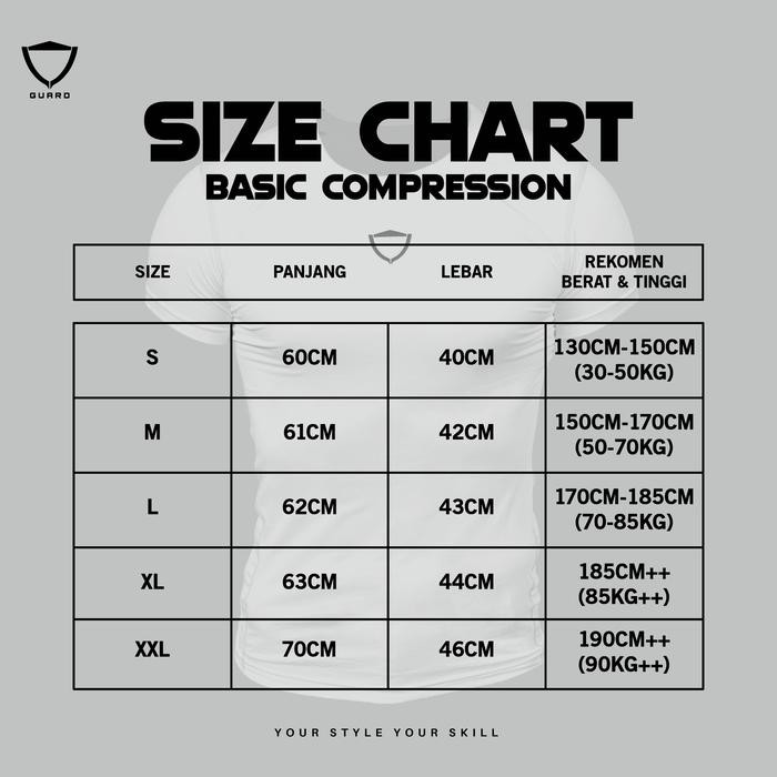 GUARD BASIC COMPRESSION SHIRT / BAJU COMPRESSION OLAHRAGA ELASTIS