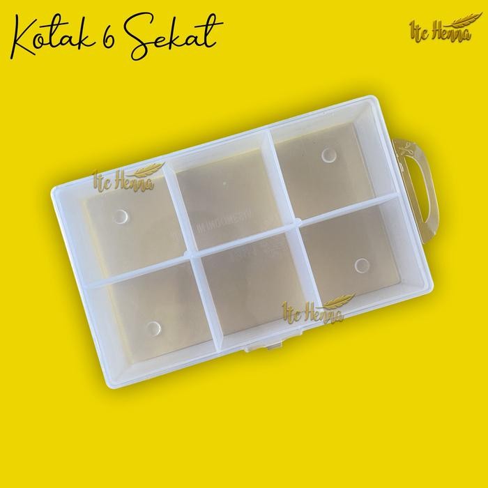 Kotak Plastik 6 Sekat Storage Box Organizer Kotak Plastik PP Penyimpan