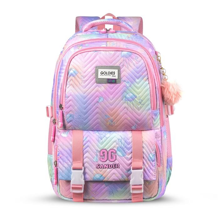GOLDIES Tas Ransel Sekolah Anak Perempuan Backpack Import Tas Laptop 14 inch ORNATE