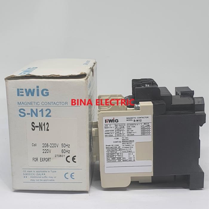 Menarik Magnetic Contactor Ewig S-N12 3P 20A / Kontaktor Ewig Sn12 Sn-12 Terlariss 