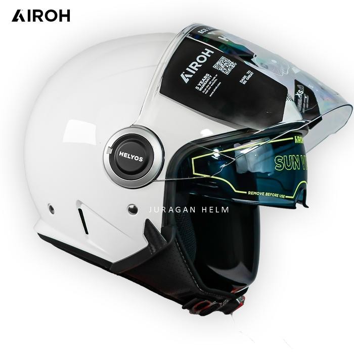 AIROH HELYOS WHITE GLOSS HALF FACE