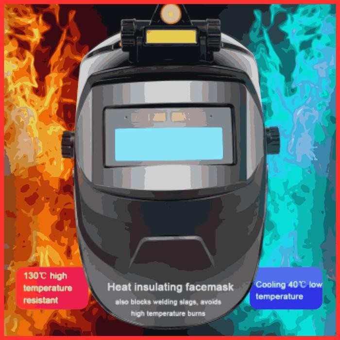 Bergaransi Clyne Helmet Helm Las Listrik Otomatis Pelindung Wajah Terbaik Gelap Terang Kacamata Led