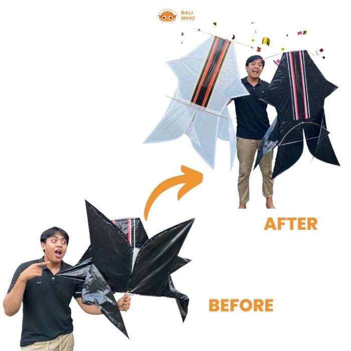 Layangan Bebean 1.2 meter x 85 cm - Layangan Bebean Knockdown - Layangan Bali - Layangan Plastik -