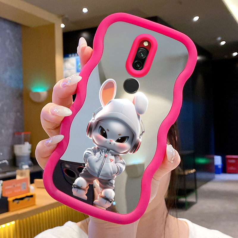 Casing Untuk Xiaomi Redmi 8 Case Casing Mesin kelinci Pola HP Cesing Macaron Kasing Mirror Silikon S