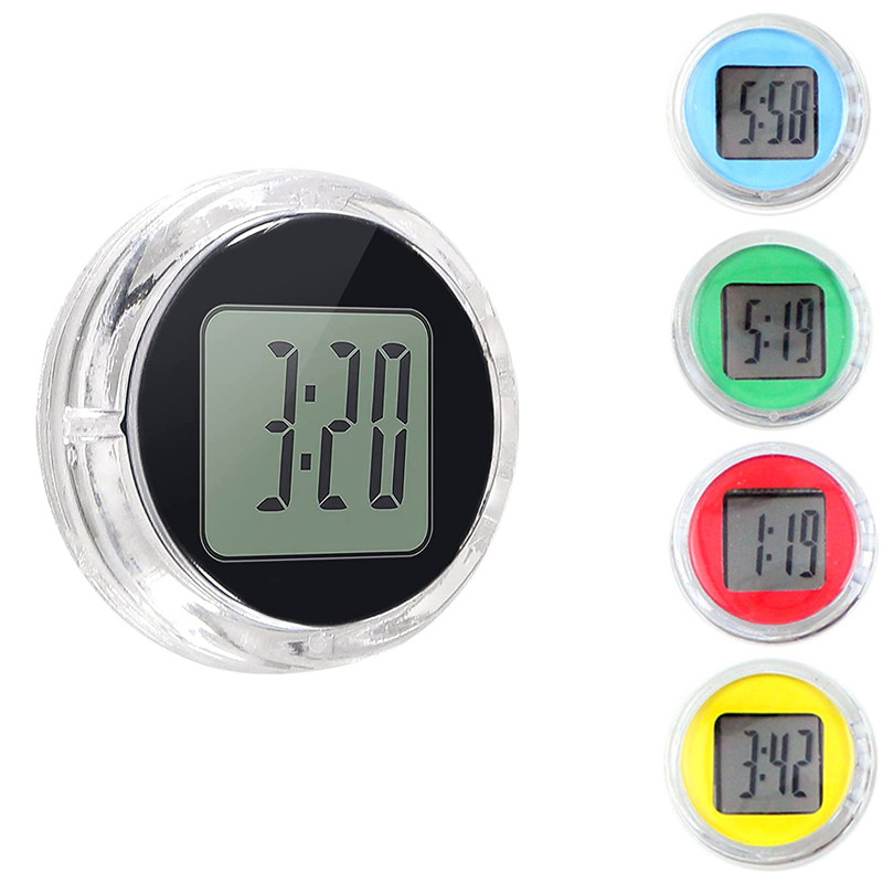 Mini Small Digital Clock for Car Motorcycle Bicycle Sticky Digital Clock Watch Waterproof Bike Motor