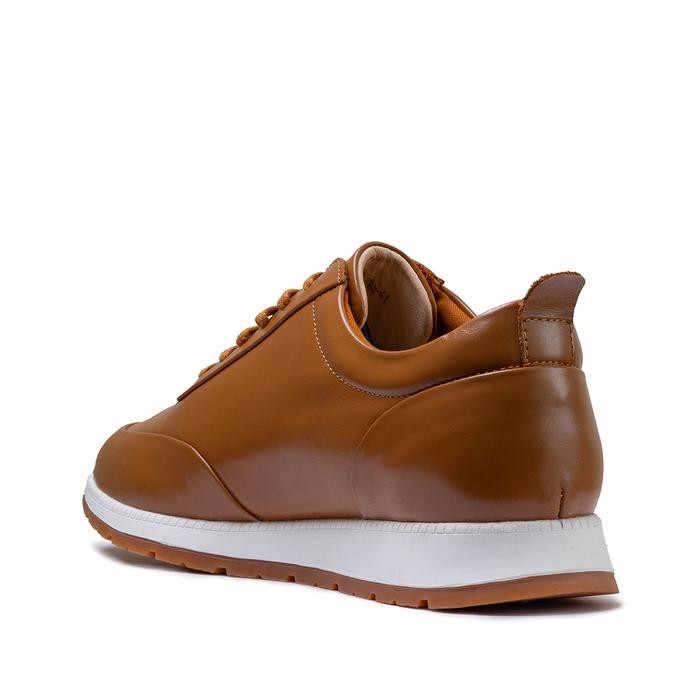 fwxh-Prabu - Panji Calf Tan Sepatu Sneakers Pria-Cokelat Casual Shoes Brown