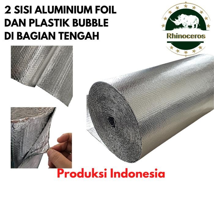 Bubble Aluminium Foil Peredam Panas Insulasi Atap Double Side Plastik