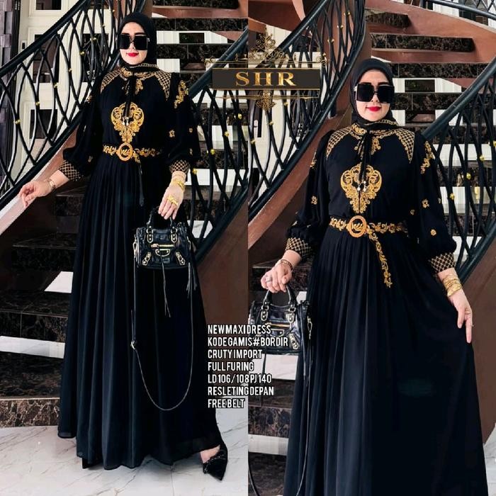 KirimCpT- Maxi Dress Wanita Muslim Ceruti Zeza Bordil Shr Ori