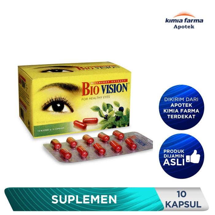 qja4- Biovision Blister 10 Kapsul / Suplemen Kesehatan Mata / Kimia Farma