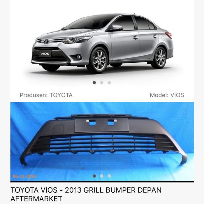 Terbatas Grill Grile Ram Bemper Kumis Bemper Depan Vios Limo Gen 2 2013 Up Terlariss !!