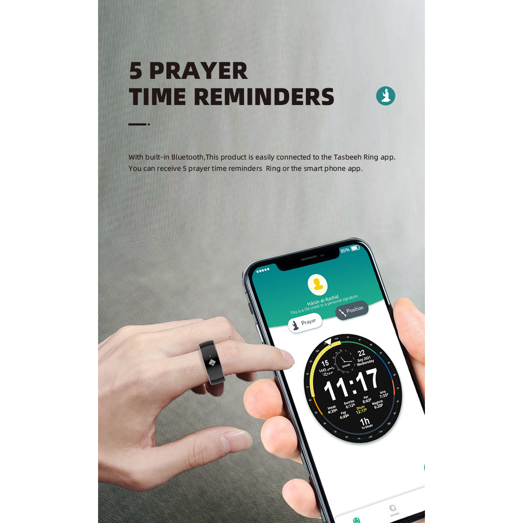 smart wearable ring Smart Ring QB708 Azan Clock App Control Bluetooth Prayer Counter smart quran rin