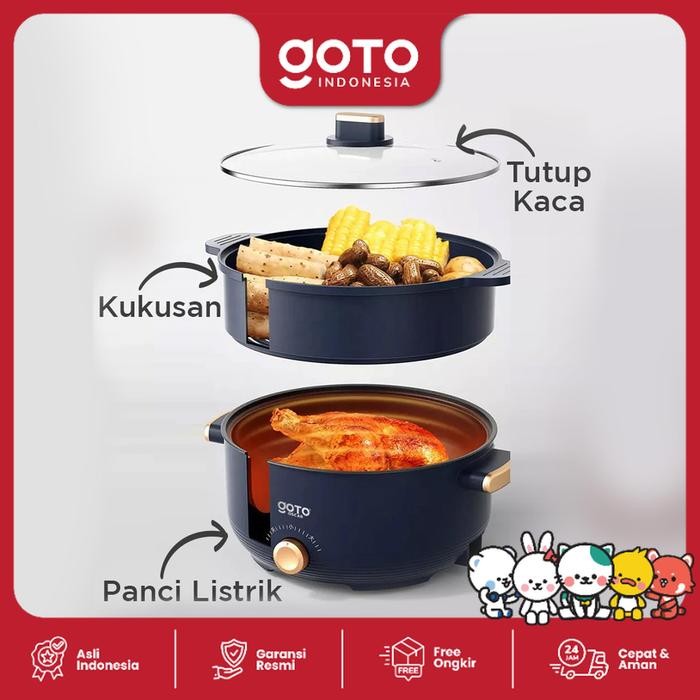 Goto Oscar Panci Listrik Elektrik Fry Pan 3L Goreng Kukus Serbaguna Pasti Ori