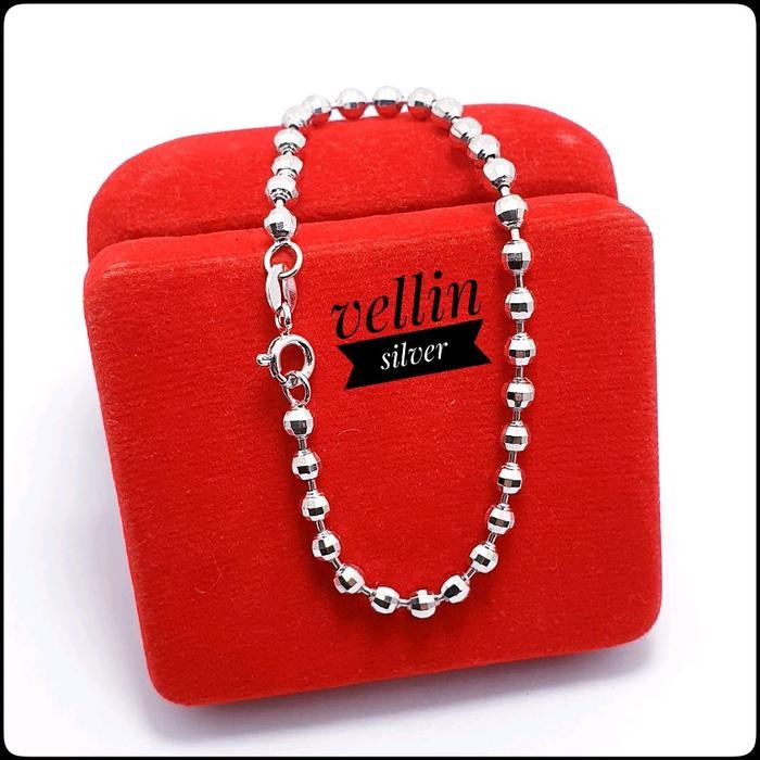 Gelang Tangan Biji Lada Perak 925 Ori - Perhiasan Gelang Wanita Silver 925 Antikarat