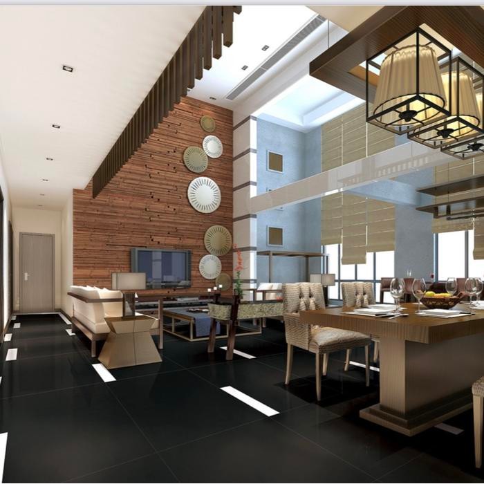 Lansungkirim- Granite Tile 60X60 Engress Polish Hitam Ed021