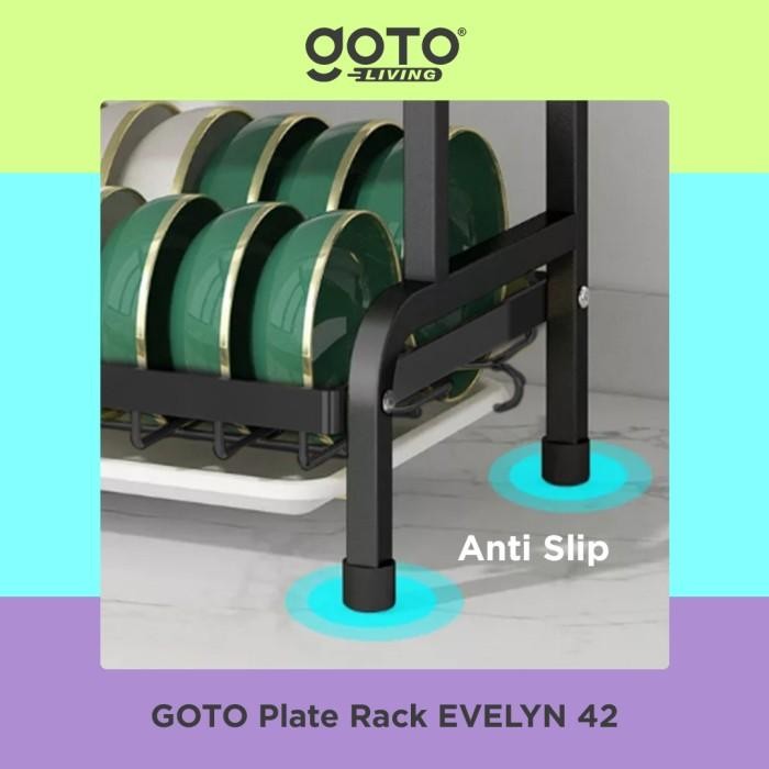 Goto Evelyn Rak Serbaa Pengering Cuci Piring Dapur Susun Wastafel