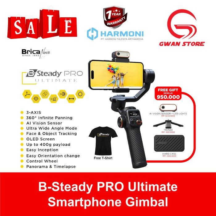 Brica B-Steady Bsteady Pro Ultimate Smartphone / Hp Gimbal Stabilizer Best Seller