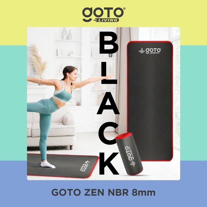 Goto Zen NBR Yoga Mat 8mm Matras Olahraga Poundfit Anti Slip Tebal