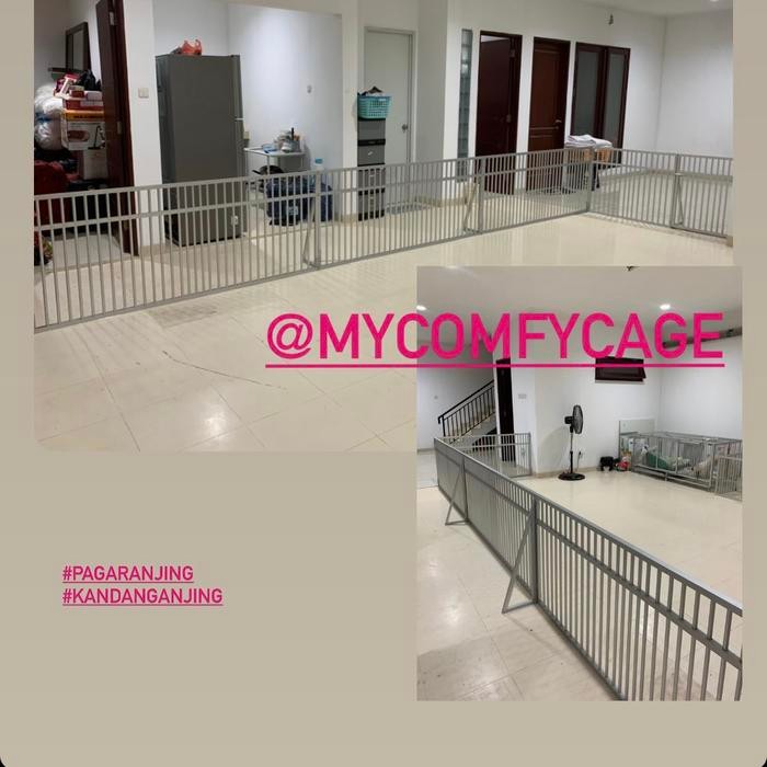 Pagar Anjing Mycomfycage Aluminium Pagar Permanen Custom Size