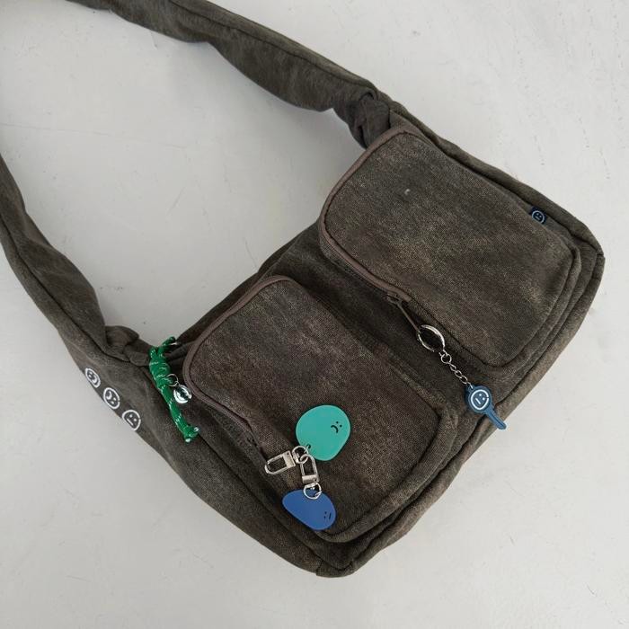 FAITH FADE - Denim Canvas Sling Bag (Bronze)