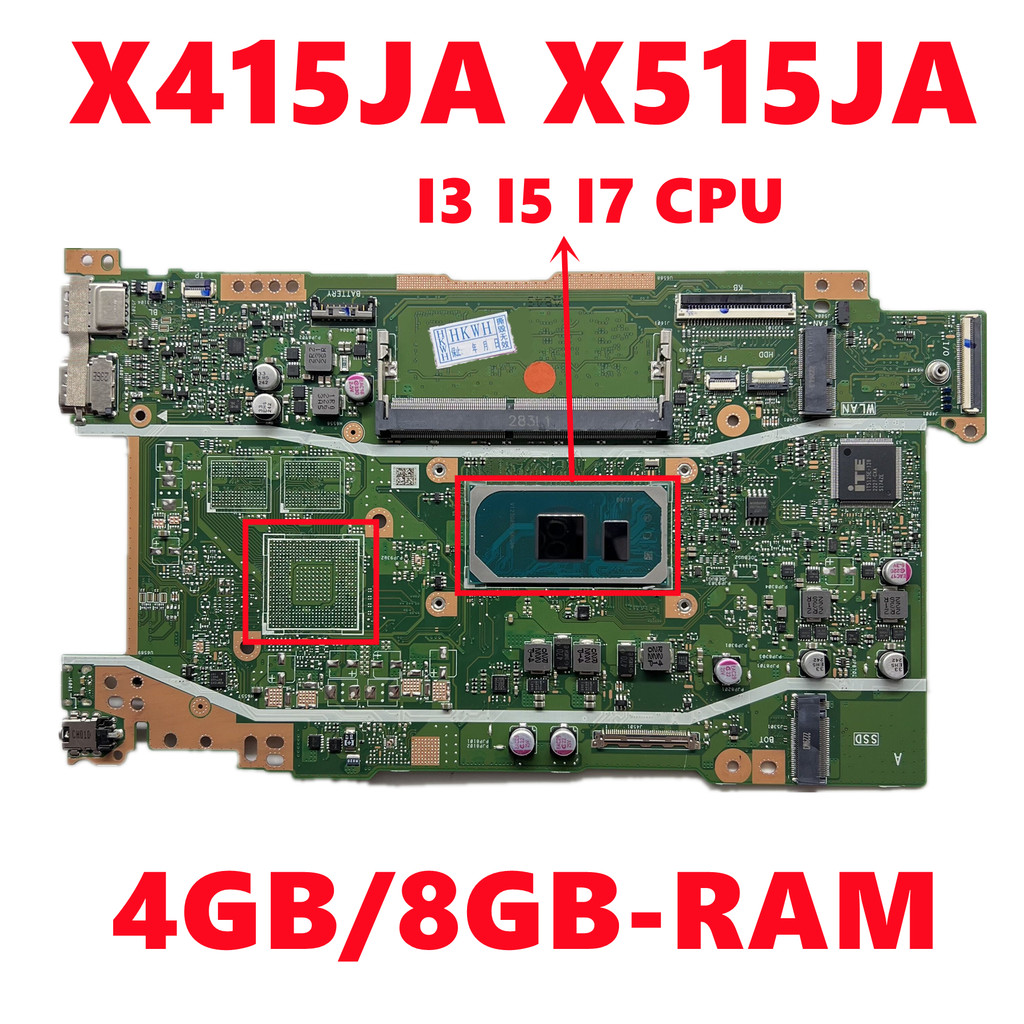Casing Laptop X415JA Mainboard For ASUS X415JA X515JA 14/15inch Laptop Motherboard  With I3 I5 I7 10