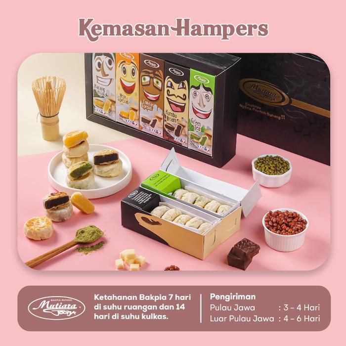 TERLARIS Bakpia Pathok Mutiara Jogja Kemasan Hampers isi 25 ALL VARIAN - Camilan & Roti Pastri READY