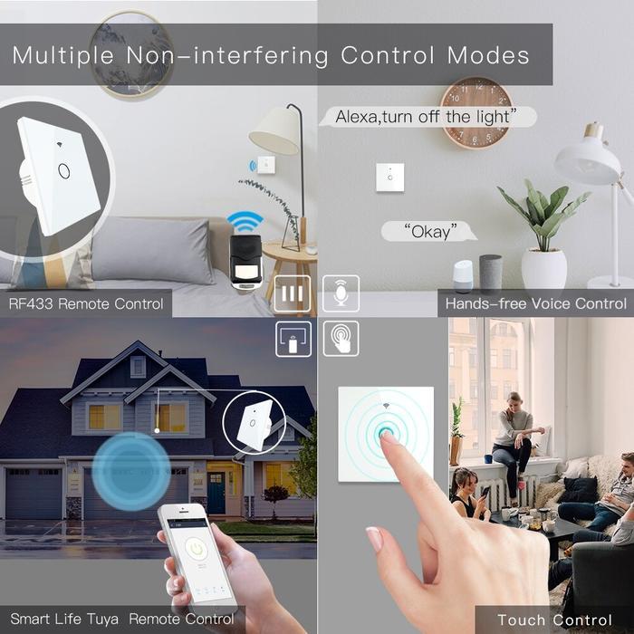 TUYA SAKLAR LAMPU PINTAR WIRELESS WIFI + RF 433MHZ SMART HOME