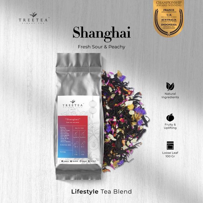 Shanghai - Treetea Tea Blend Peach Flavour Natural Organic 100 Gram Terbaruu