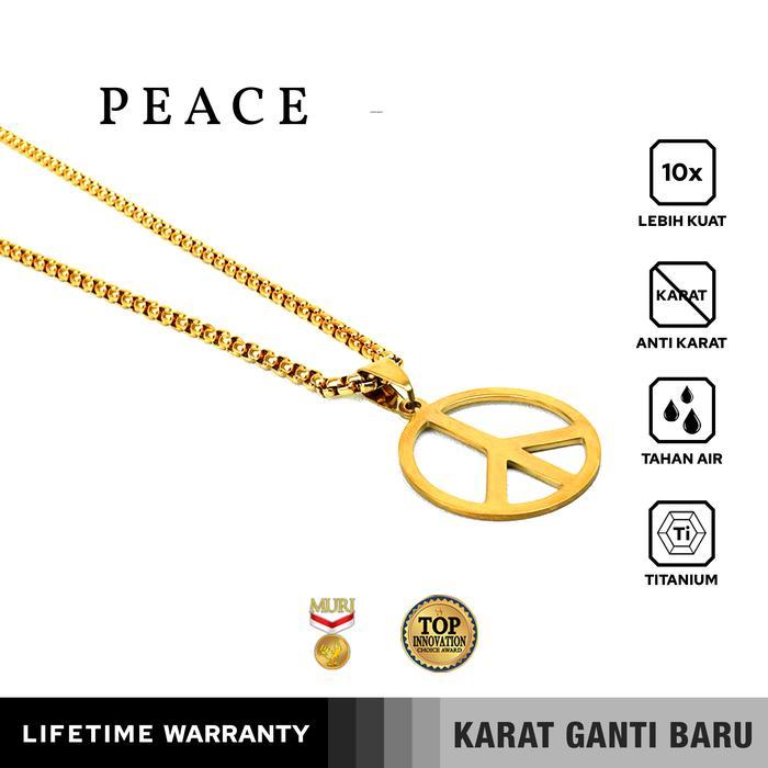 Emrys PEACE + TNT Kalung Titanium Pria Wanita - GOLD