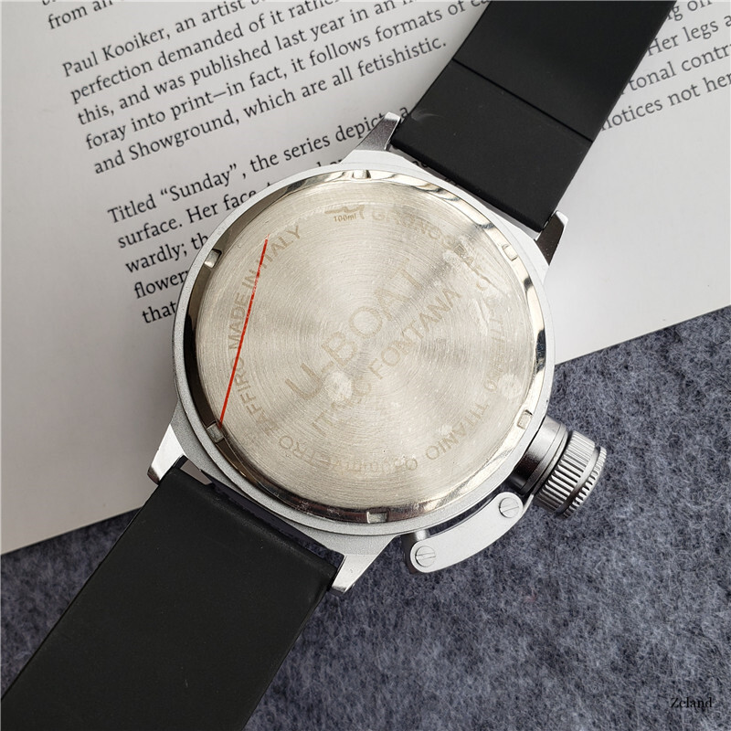 U-Boat Style Men's Quartz Watch Multiple Colors Big Dial Luminous Waterproof Stainless Steel Rubber