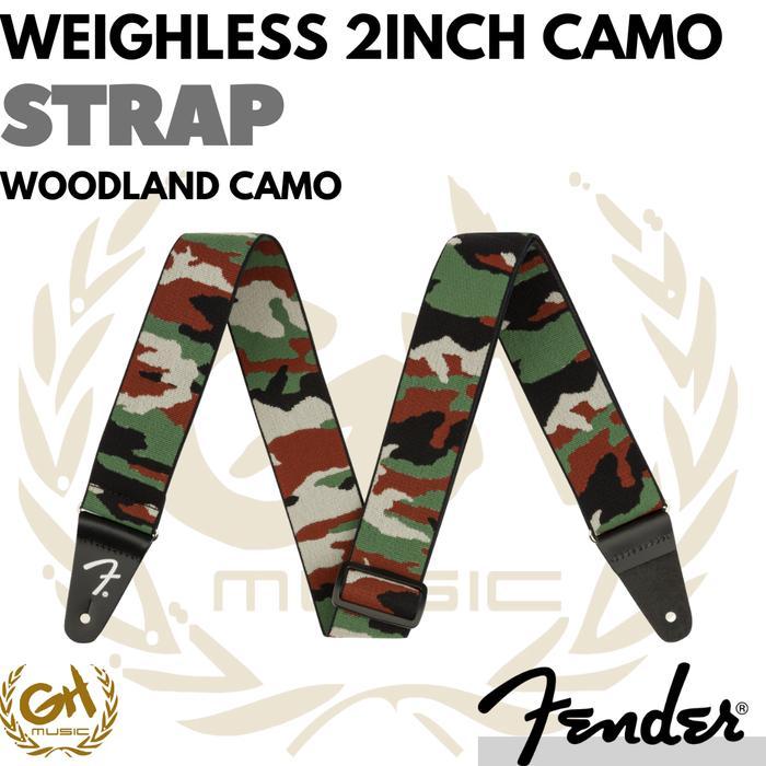 Tali Gitar Bermotif Kamuflase Lebar 2 Inci Bahan Poliester Spandeks - Strap Gitar - Woodland