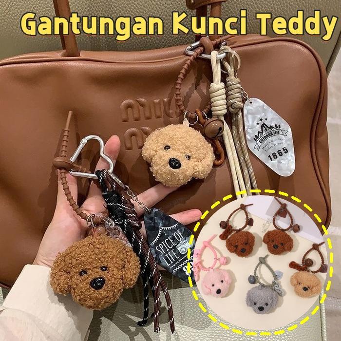 Gantungan Kunci Boneka Anjing Teddy/Gantungan Hp Anjing Fluffy/Liontin Tas/Boneka Anjing Boneka