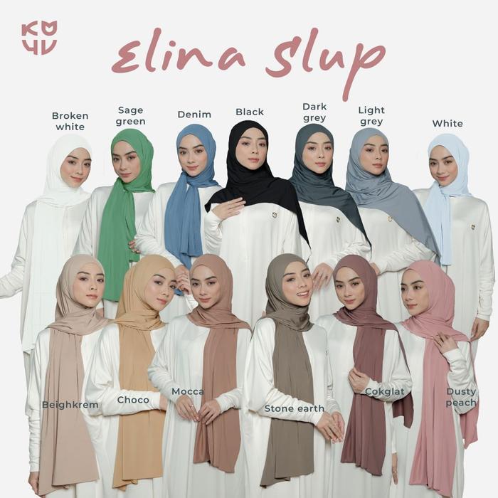 Koyu Hijab Elina Pashmina Instan Slup - Pashmina Instan Koyu Hijab