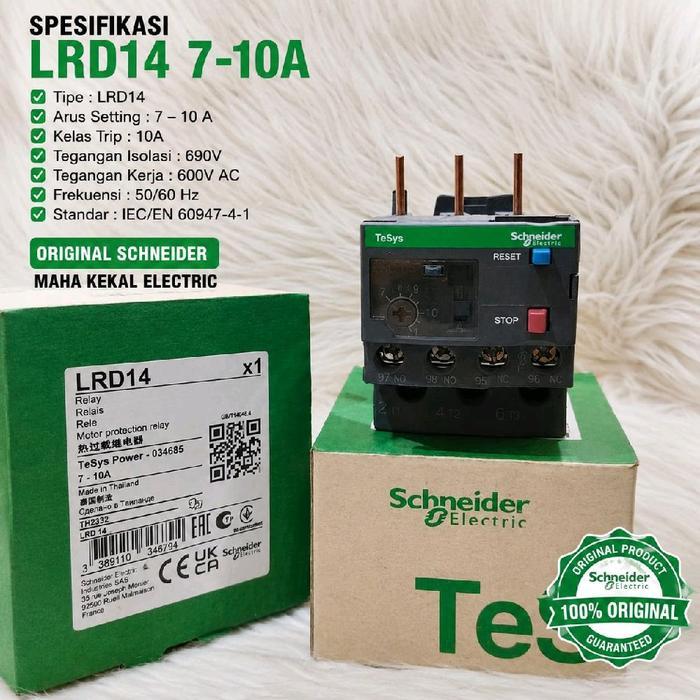 Overload Kontaktor Schneider New Original Lrd14 7-10A/Overload Schneider Lrd 14 Thermal Overload