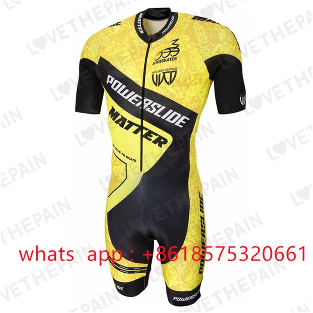 Powerslide Skate Suit Men Pro Triathlon Licra Speed Inline Roller Skate Skinsuit Comfortable Summer