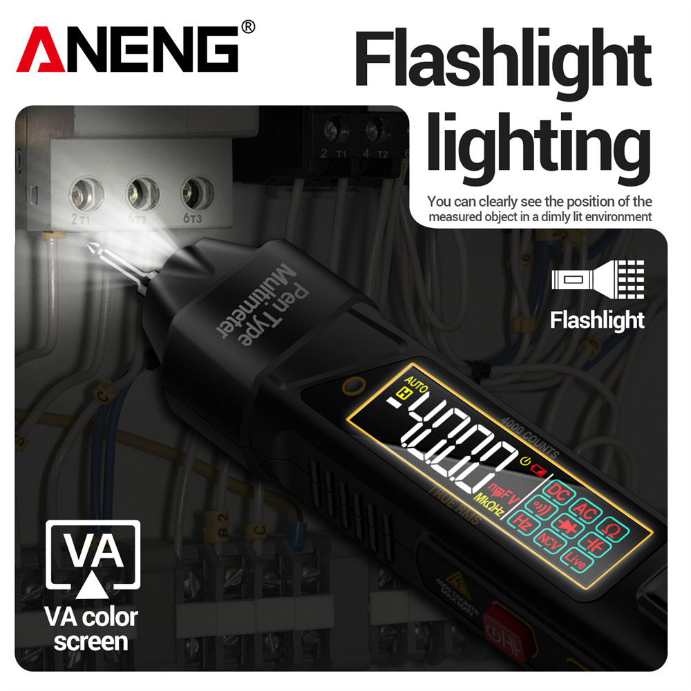 Non-contact Inductive Multimeter Pen Detector ANENG A3006A Portable Digital Voltage AC/DC