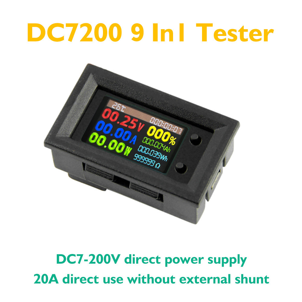 DC 0-200V 20A Voltmeter Ammeter KWS Power Energy Meter LED Digital DC Wattmeter Meter 8-in-1