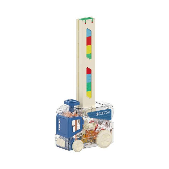Kiddy Fun Set Domino Car - Biru Toy Kids Toy Koleksi Mainan Anak Permainan Bongkar Pasang