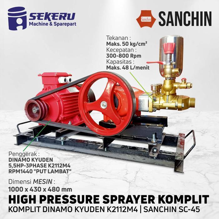 HIGH PRESSURE POWER SPRAYER SANCHIN SC45 KOPEL DINAMO DINAMO KYUDEN 5,5HP PROMO TERMURAH