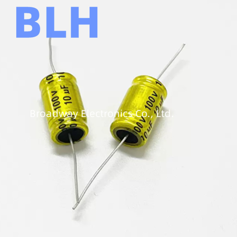 2PCS Audio frequency electrolytic capacitor axial horizontal NP 100V 22UF 33UF 47UF 68UF 100UF