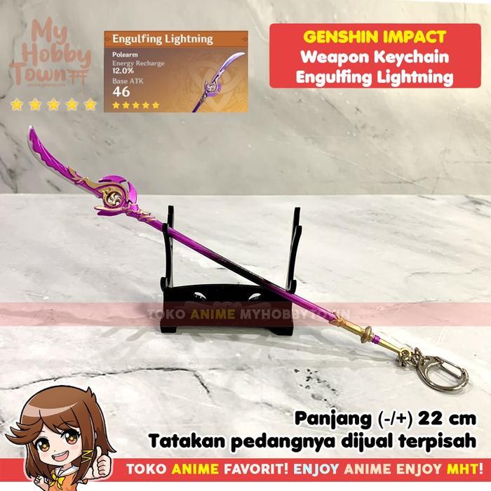 Gantungan Kunci Engulfing Lhtning Item Game Genshin Impact Polearm Raiden Sho Baal Inazuma