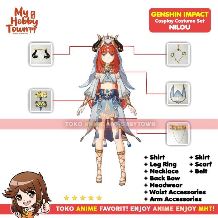 Kostum Cosplay Anime Game Genshin Impact Nilou