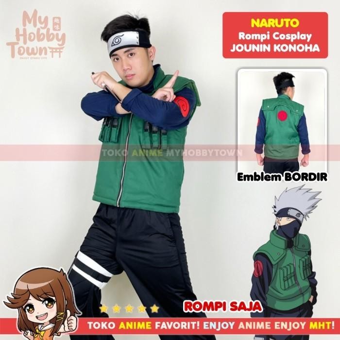 Rompi Vest Cosplay Kakashi Hatake Anime Naruto Jounin Ninja Konoha