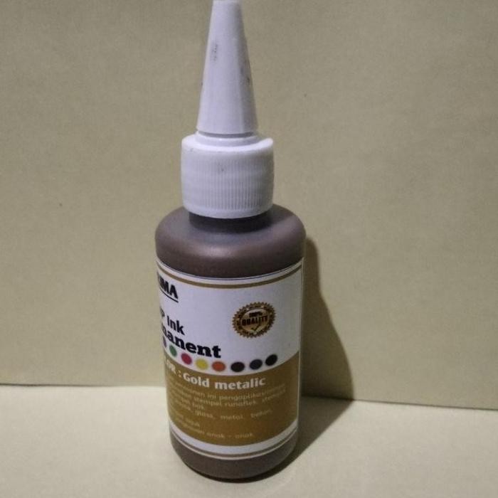 

Bisa Grab! Tinta Stempel Gold/Emas Metalik Untuk Media Plastik,Glass,Metal Dll, Kemasan 100 Ml