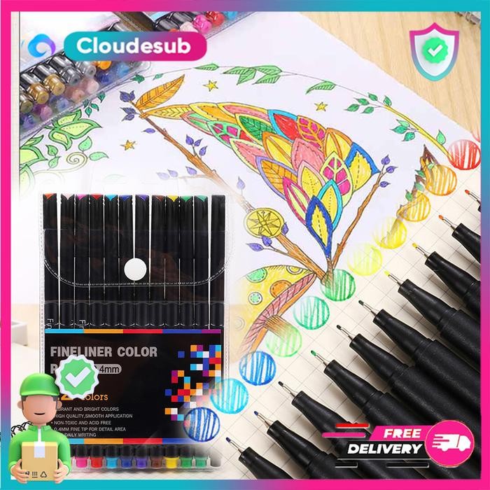 

Set Pena Pulpen Warna Warni Drawing Pen Bolpen Warna Art Watercolor