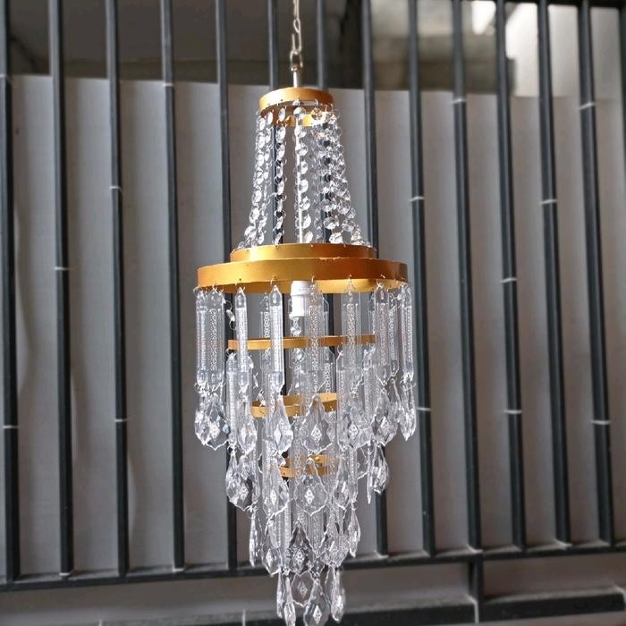 lampu hias gantung model mahkota Kristal