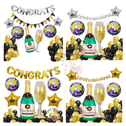Paket Dekorasi Balon Wisuda Banner Congratulations Dekor Graduation