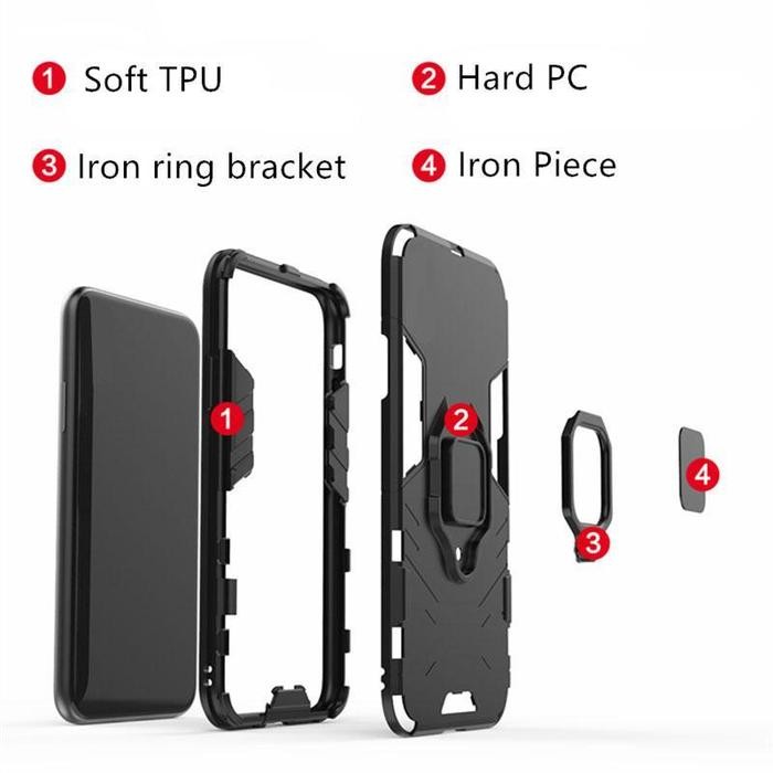 MAGNETIC CASE XIAOMI POCO F4 CASING ROBOT IRON PELINDUNG HP HARDCASE