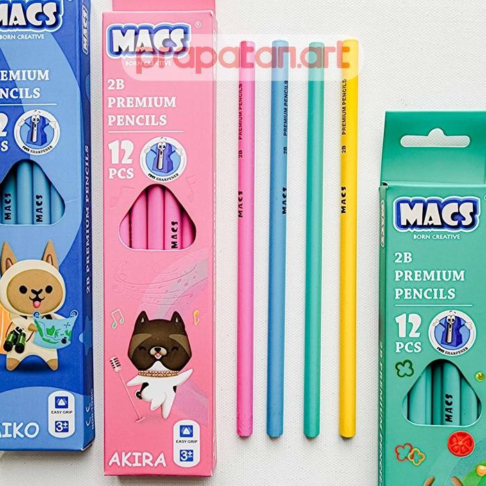 

Pensil Tulis Macs 2B Premium Pencils 1 BOX ISI 12PCS Writing Pencil Pensil 2B
